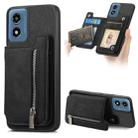 For Motorola Moto G Stylus 5G 2024 Retro MagSafe Zipper Wallet Card Bag Back Phone Case(Black) - 1