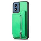 For Motorola Moto G Power 2024 5G Retro MagSafe Zipper Wallet Card Bag Back Phone Case(Green) - 2