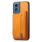 For Motorola Moto G35 Retro MagSafe Zipper Wallet Card Bag Back Phone Case(Yellow) - 2