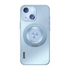 For iPhone 14 Cooling MagSafe Holder Phone Case with Lens Film(Blue) - 1