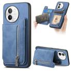 For vivo S18e 5G Retro MagSafe Zipper Wallet Card Bag Back Phone Case(Blue) - 1