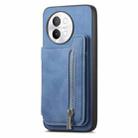 For vivo S18e 5G Retro MagSafe Zipper Wallet Card Bag Back Phone Case(Blue) - 2