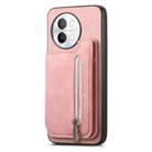 For vivo S18e 5G Retro MagSafe Zipper Wallet Card Bag Back Phone Case(Pink) - 2