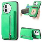 For vivo S18e 5G Retro MagSafe Zipper Wallet Card Bag Back Phone Case(Green) - 1