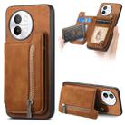 For vivo S18e 5G Retro MagSafe Zipper Wallet Card Bag Back Phone Case(Brown) - 1