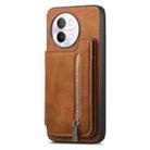 For vivo S18e 5G Retro MagSafe Zipper Wallet Card Bag Back Phone Case(Brown) - 2