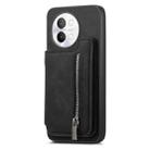 For vivo S18e 5G Retro MagSafe Zipper Wallet Card Bag Back Phone Case(Black) - 2