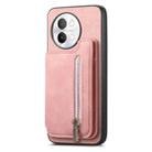 For vivo Y200 / V29e Retro MagSafe Zipper Wallet Card Bag Back Phone Case(Pink) - 2