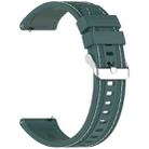 For Samsung Galaxy Watch3 45mm Quick Release Two Side Stitching Silicone Watch Band(Olive Green) - 3