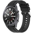 For Samsung Galaxy Watch3 45mm Quick Release Two Side Stitching Silicone Watch Band(Black) - 1