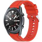 For Samsung Galaxy Watch3 45mm Quick Release Two Side Stitching Silicone Watch Band(Red) - 1