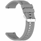 For Samsung Galaxy Watch3 45mm Quick Release Two Side Stitching Silicone Watch Band(Gray) - 3