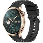For Honor Watch 4 Pro Quick Release Two Side Stitching Silicone Watch Band(Black) - 1