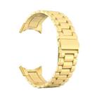 For Google Pixel Watch 3 45mm Three Beads Stainless Steel Folding Buckle Integrated Watch Band(Gold) - 3