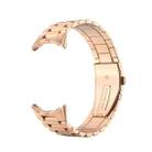 For Google Pixel Watch 3 45mm Three Beads Stainless Steel Folding Buckle Integrated Watch Band(Rose Gold) - 2