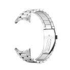 For Google Pixel Watch 3 45mm Three Beads Stainless Steel Folding Buckle Integrated Watch Band(Silver) - 2