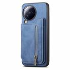 For Redmi A3 Retro MagSafe Zipper Wallet Card Bag Back Phone Case(Blue) - 2