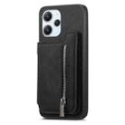 For Redmi Note 13R Pro Retro MagSafe Zipper Wallet Card Bag Back Phone Case(Black) - 2