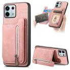 For Redmi Note 13 Pro 5G / Poco X6 5G Retro MagSafe Zipper Wallet Card Bag Back Phone Case(Pink) - 1