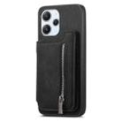 For Redmi Note 13 Pro+ Retro MagSafe Zipper Wallet Card Bag Back Phone Case(Black) - 2