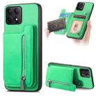 For Redmi K70 / K70 Pro 5G Retro MagSafe Zipper Wallet Card Bag Back Phone Case(Green) - 1