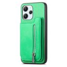For Redmi Note 12 Turbo / Poco F5 5G Retro MagSafe Zipper Wallet Card Bag Back Phone Case(Green) - 2