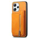 For Redmi Note 14 Pro+ 5G Retro MagSafe Zipper Wallet Card Bag Back Phone Case(Yellow) - 2