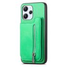 For Redmi Note 14 Pro+ 5G Retro MagSafe Zipper Wallet Card Bag Back Phone Case(Green) - 2