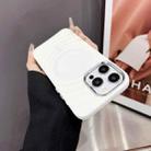 For iPhone 11 Wave MagSafe Silver Lens Frame TPU Phone Case(White) - 1