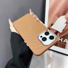 For iPhone 11 Pro Max Wave MagSafe Silver Lens Frame TPU Phone Case(Brown) - 1