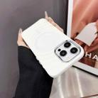 For iPhone 16 Pro Max Wave MagSafe Silver Lens Frame TPU Phone Case(White) - 1