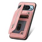 For Google Pixel 9 Pro XL Retro MagSafe Zipper Wallet Card Bag Back Phone Case(Pink) - 3