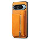 For Google Pixel 8 Pro Retro MagSafe Zipper Wallet Card Bag Back Phone Case(Yellow) - 2