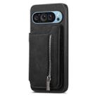 For Google Pixel 8 Pro Retro MagSafe Zipper Wallet Card Bag Back Phone Case(Black) - 2