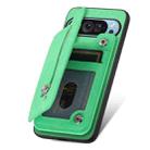 For Google Pixel 7a Retro MagSafe Zipper Wallet Card Bag Back Phone Case(Green) - 3