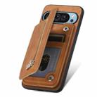 For Google Pixel 7a Retro MagSafe Zipper Wallet Card Bag Back Phone Case(Brown) - 3