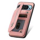 For Google Pixel 7 Retro MagSafe Zipper Wallet Card Bag Back Phone Case(Pink) - 3