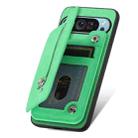 For Google Pixel 7 Retro MagSafe Zipper Wallet Card Bag Back Phone Case(Green) - 3