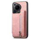 For Huawei Pura 70 Pro+ Retro MagSafe Zipper Wallet Card Bag Back Phone Case(Pink) - 2