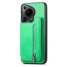 For Huawei Pura 70 Pro+ Retro MagSafe Zipper Wallet Card Bag Back Phone Case(Green) - 2