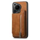 For Huawei Pura 70 Pro+ Retro MagSafe Zipper Wallet Card Bag Back Phone Case(Brown) - 2