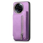 For Realme 11 5G Global Retro MagSafe Zipper Wallet Card Bag Back Phone Case(Purple) - 2