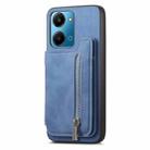 For Honor X8b Retro MagSafe Zipper Wallet Card Bag Back Phone Case(Blue) - 2