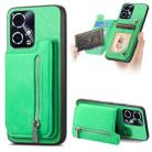 For Honor 90 GT 5G Retro MagSafe Zipper Wallet Card Bag Back Phone Case(Green) - 1