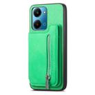 For Honor 100 Pro Retro MagSafe Zipper Wallet Card Bag Back Phone Case(Green) - 2