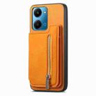 For Honor X50i+ Retro MagSafe Zipper Wallet Card Bag Back Phone Case(Yellow) - 2