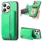 For Honor X50i+ Retro MagSafe Zipper Wallet Card Bag Back Phone Case(Green) - 1