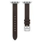 For Apple Watch 46mm / 49mm / 45mm / 44mm Classic Connector Buckle Slim Cow Real Leather Watch Band(Dark Brown) - 2