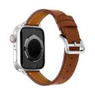 For Apple Watch 42mm / 41mm / 40mm / 38mm Classic Connector Buckle Slim Cow Real Leather Watch Band(Light Brown) - 3