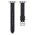 For Apple Watch 42mm / 41mm / 40mm / 38mm Classic Connector Buckle Slim Cow Real Leather Watch Band(Dark Blue) - 2